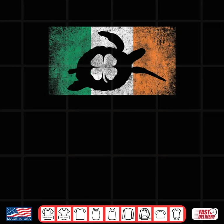 Design Sea Turtle St. Patricks Day Irish Flag Ireland Saint Paddys Shirt