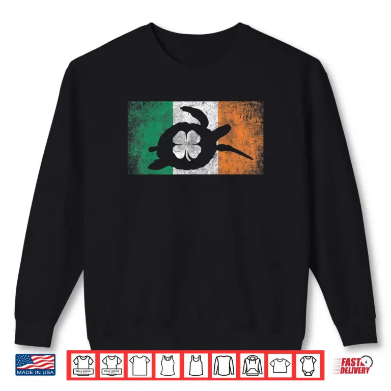 Sweatshirt Sea Turtle St. Patricks Day Irish Flag Ireland Saint Paddys Shirt