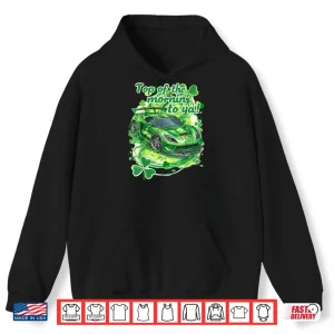 Hoodie Saint Patricks Day Sports Car Racecar Green for Boys Shirt