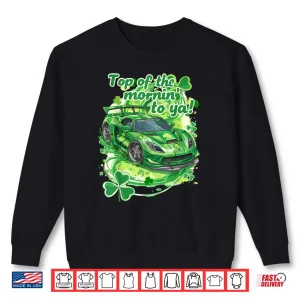 Sweatshirt Saint Patricks Day Sports Car Racecar Green for Boys Shirt