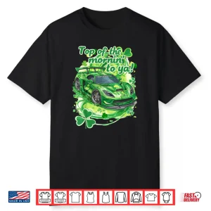 Saint Patrick’s Day Sports Car Racecar Green for Boys Shirt