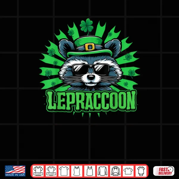 Lepraccoon Irish Fairy Folk Funny Raccoon St Patrick's Day Shirt 4 Design Lepraccoon Irish Fairy Folk Funny Raccoon St Patricks Day Shirt