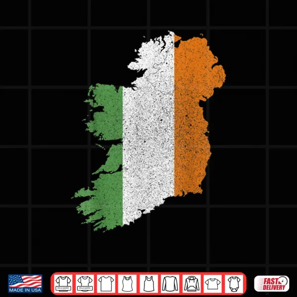 Design Irish Flag and Map of Ireland St. Patricks Day Shirt