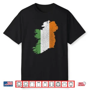 Irish Flag and Map of Ireland St. Patrick’s Day Shirt