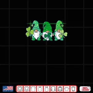Design Three Gnomes Holding Irish Clover Shamrock St Patricks Day Shirt
