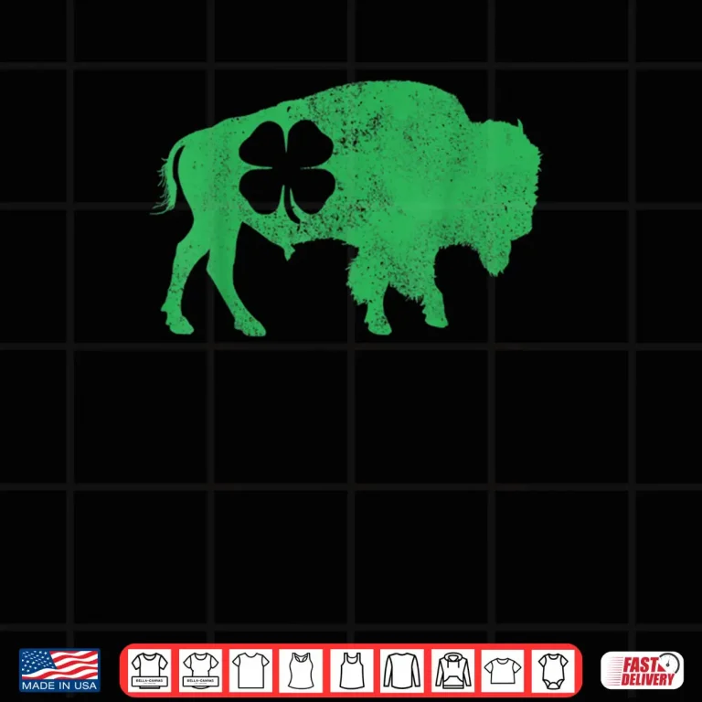 Design St. Patricks Day Green Shamrock Buffalo Bison Irish Saint Shirt