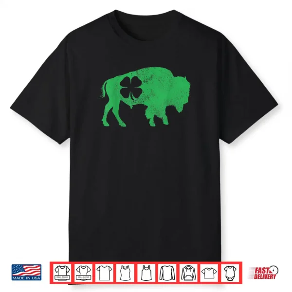 St. Patrick’s Day Green Shamrock Buffalo Bison Irish Saint Shirt