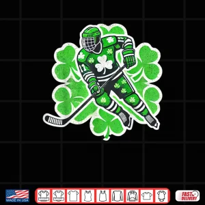 Design St Patricks Day Hockey Irish Boys Saint Paddys Shamrock Shirt
