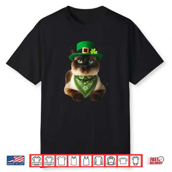 Siamese Cat St Patrick’s Day Saint Paddy’s Owner Lover Cute Shirt