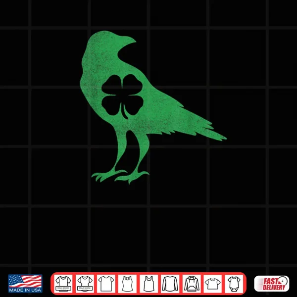 Design Raven Crow Bird Shamrock St. Patricks Day Saint Paddys Shirt