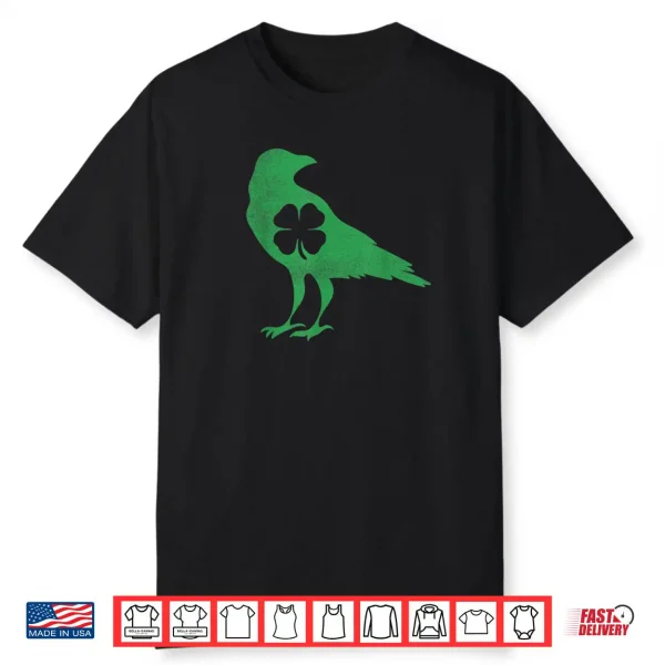 Raven Crow Bird Shamrock St. Patrick’s Day Saint Paddy’s Shirt