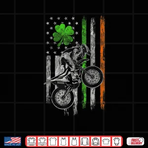 Motocross American Irish Flag St Patricks Day Dirt Bike Shirt 4 Design Motocross American Irish Flag St Patricks Day Dirt Bike Shirt