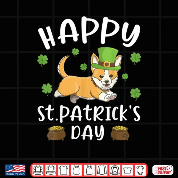Design Happy St. Patricks Day Funy Saint Patricks Corgi Dog Gift Shirt