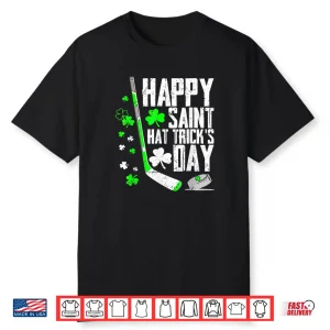 Happy Saint Hat Trick’s Day Tee Ice Hockey St. Patrick’s Shirt