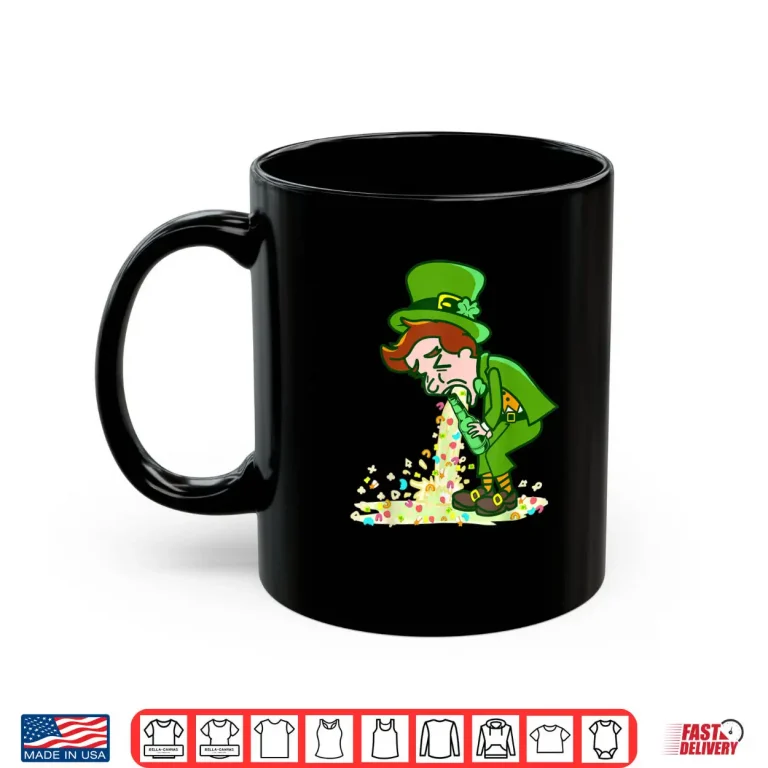 Mug Funny St Patricks Day Puking Leprechaun Shirt Drinking Tee Shirt
