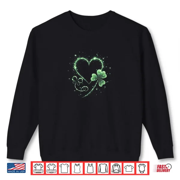 Sweatshirt St Patricks Day Shamrock Irish Heart St Paddys for Women Shirt