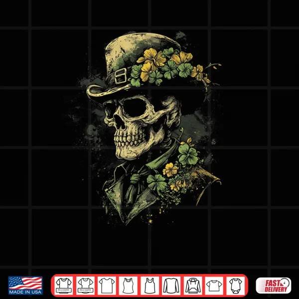 Design Skull Skeleton Leprechaun St. Patricks Day Saint Paddys Shirt 1