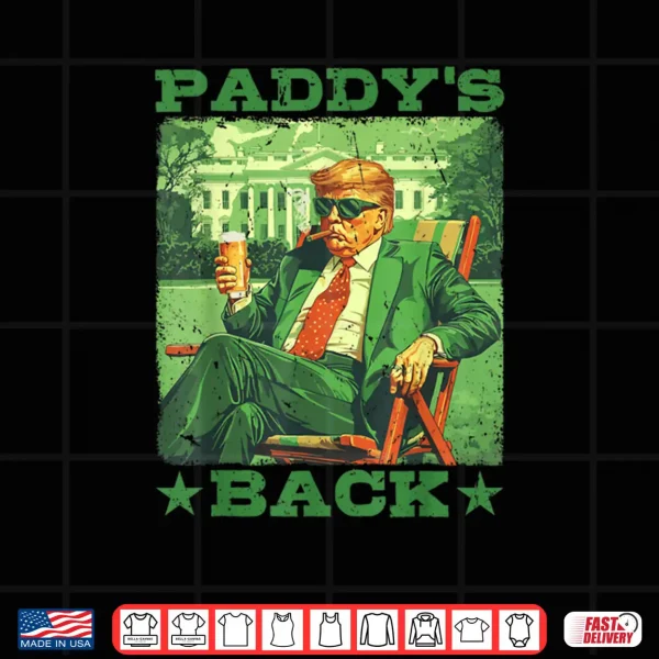 Design Retro Paddys Back Donald Trump Beer Lover St Patricks Day Shirt