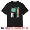 Retro Firefighter Shamrocks USA Flag & Axe St. Patricks Day Shirt