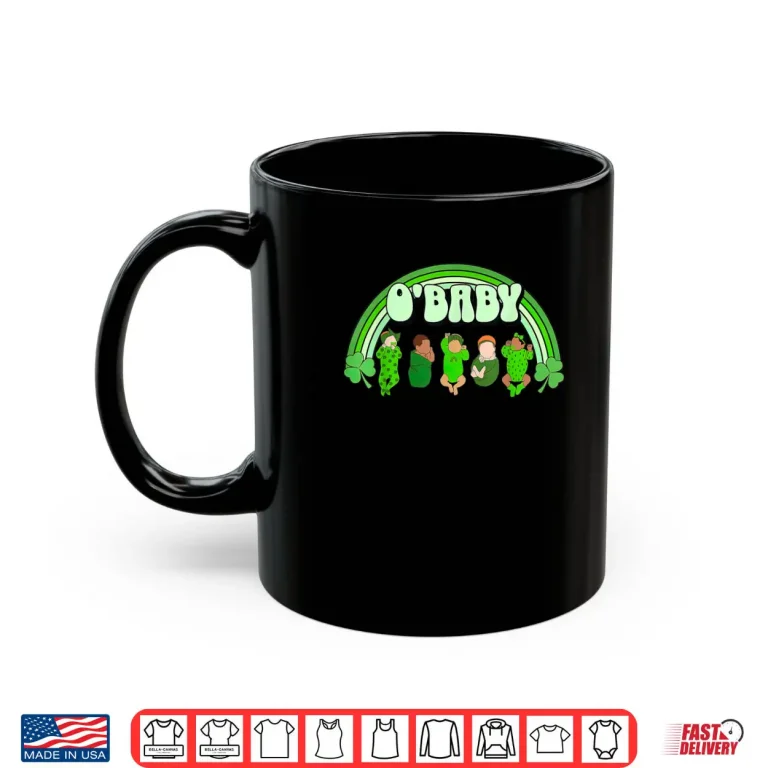 Mug Rainbow Labor And Delivery Nurse Saint Patricks Day NICU Shirt