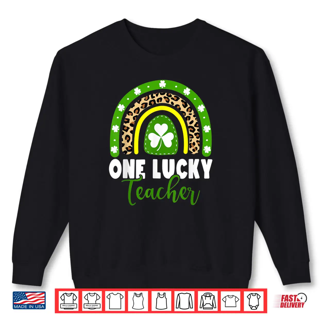One Lucky Teacher Rainbow Teacher St Patricks Day Leopard Shirt One Lucky Teacher Rainbow Teacher St Patricks Day Leopard Shirt