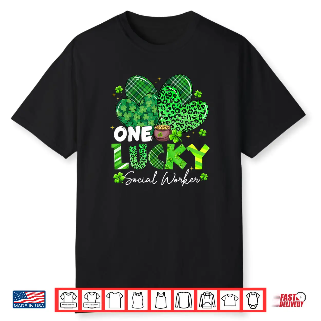 One Lucky Social Worker St Patrick’s Day Shamrock Heart Shirt One Lucky Social Worker St Patrick’s Day Shamrock Heart Shirt