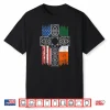 Irish American USA Flag Celtic Cross St Patrick’s Day Shirt