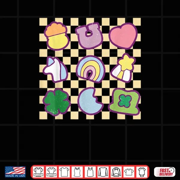 Groovy Lucky Charm Saint Patrick's Day Shamrock Shirt 4 Design Groovy Lucky Charm Saint Patricks Day Shamrock Shirt 1