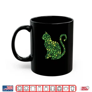 Mug Cat Kitten Lucky Shamrock Clover St Patricks Day Shirt
