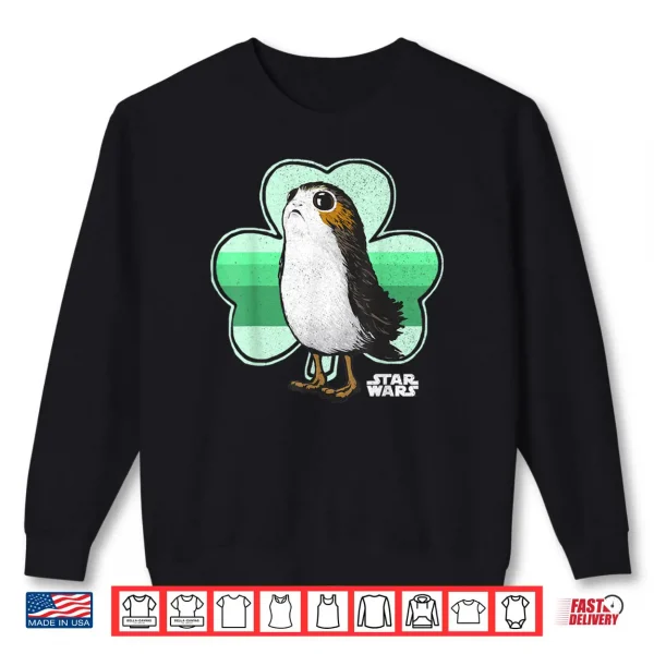 Sweatshirt Star Wars Porg Clover Saint Patricks Day Graphic Shirt