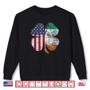 Sweatshirt St. Patricks Day Irish American Flag Saint Pride USA Gift Shirt