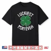 St Patrick’s Day Shamrock Luckiest Mom Irish Saint Paddy’s Shirt