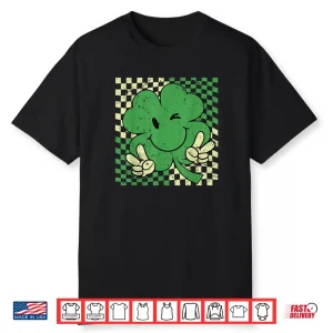 Retro Groovy St Patricks Day Lucky Shamrock Funny Shirt