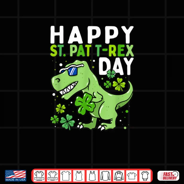 Design Kids Happy St Pat Trex Day Dino St Patricks Day Toddler Boys Shirt