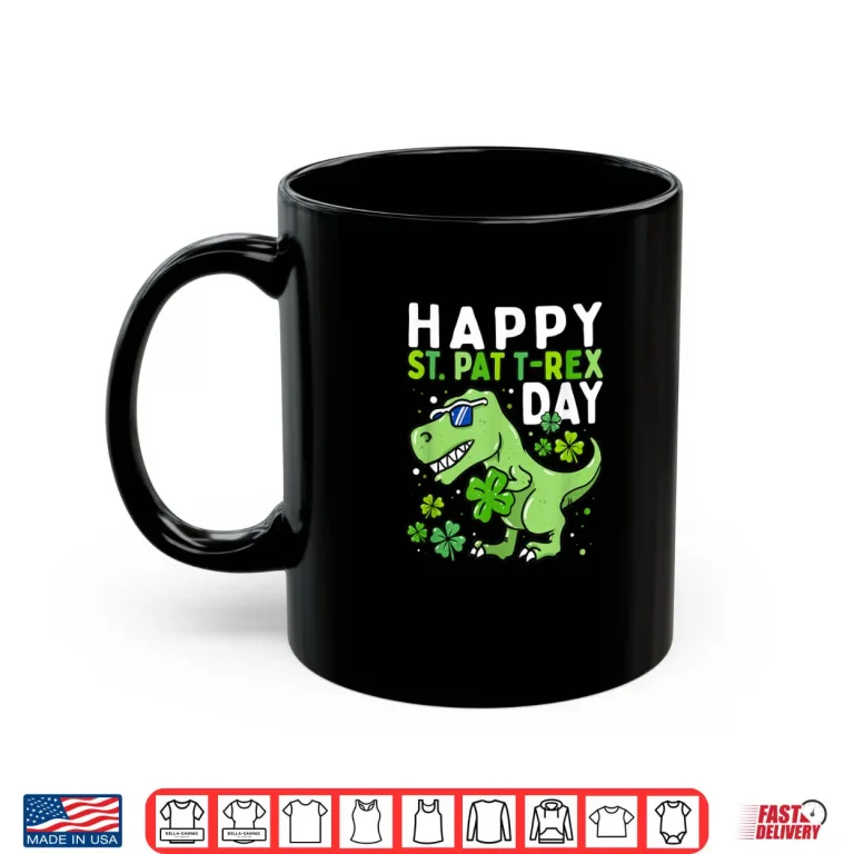 Mug Kids Happy St Pat Trex Day Dino St Patricks Day Toddler Boys Shirt
