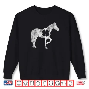 Sweatshirt Horse Irish Shamrock St. Patricks Day Saint Paddys Girl Shirt
