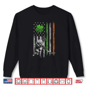 Sweatshirt Hockey American Irish Flag St Patricks Day Shamrock Leaf Shirt