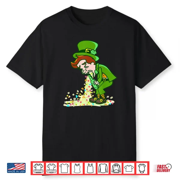 Funny St Patricks Day Leprechaun Shamrock Pattys Day Party Shirt