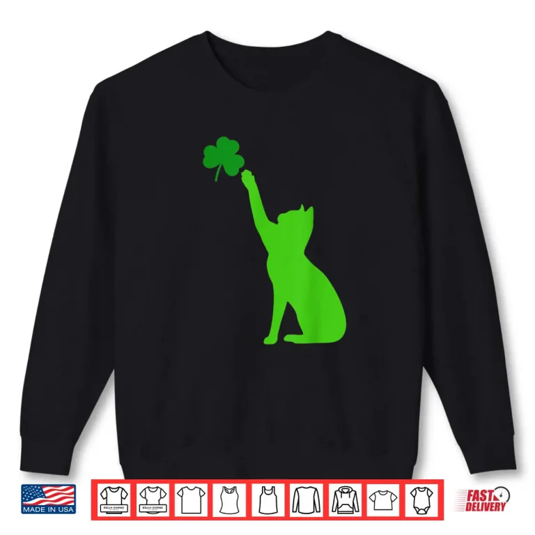 Sweatshirt Cat Shamrock Saint Patricks Day Shirt