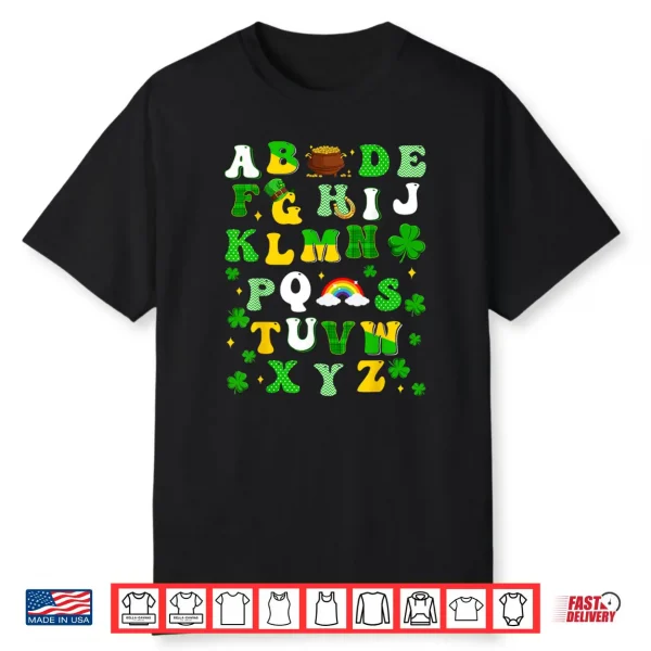 ABCs Alphabet Learning Preschool Shamrocks St. Patricks Day Shirt