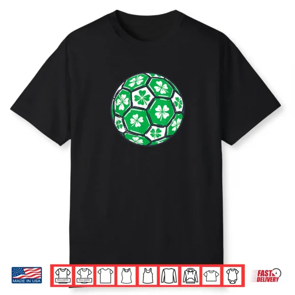 Soccer Ball Ireland Shamrock Irish St Patricks Day Boys Men Shirt