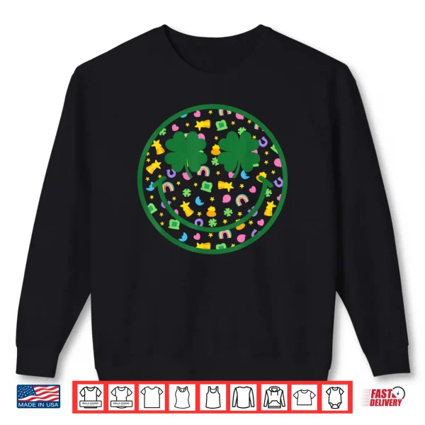 Sweatshirt Smile Face Lucky Charm Saint Patricks Day Shamrock Shirt