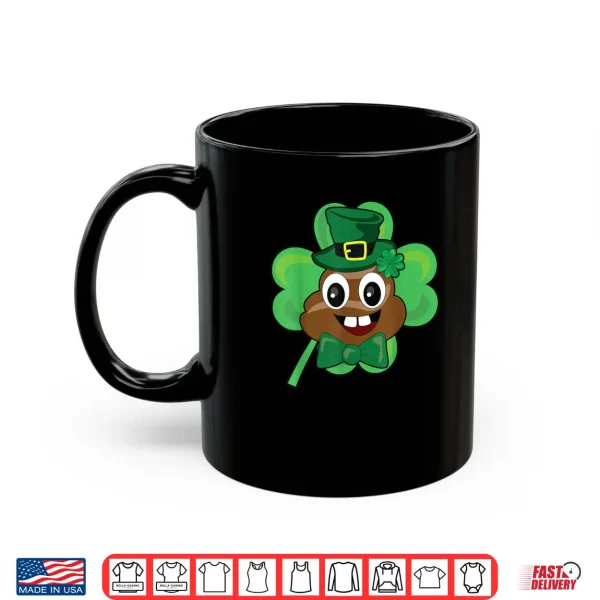 Mug Saint Patricks Day Funny Poop Emoji Leprechaun Green Clover Shirt