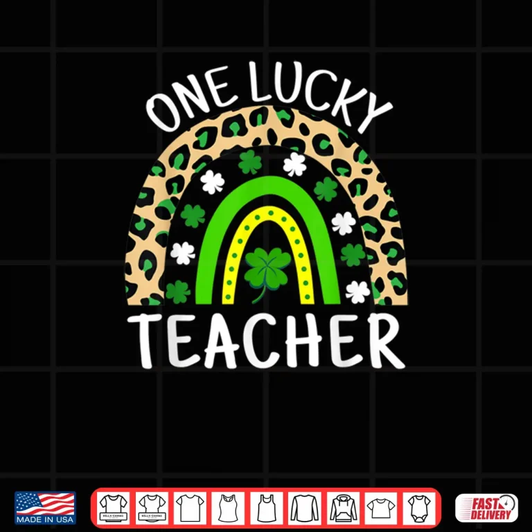 Design One Lucky Teacher Rainbow Teacher St Patricks Day Shirt