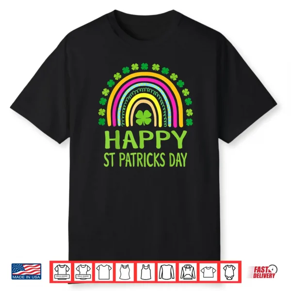 Happy St Saint Patrick’s Day Rainbow Girls Kids Shirt