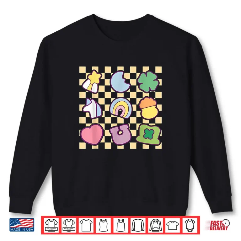 Groovy Lucky Charm Saint Patrick's Day Women's Shamrock Shirt 1 Sweatshirt Groovy Lucky Charm Saint Patricks Day Womens Shamrock Shirt
