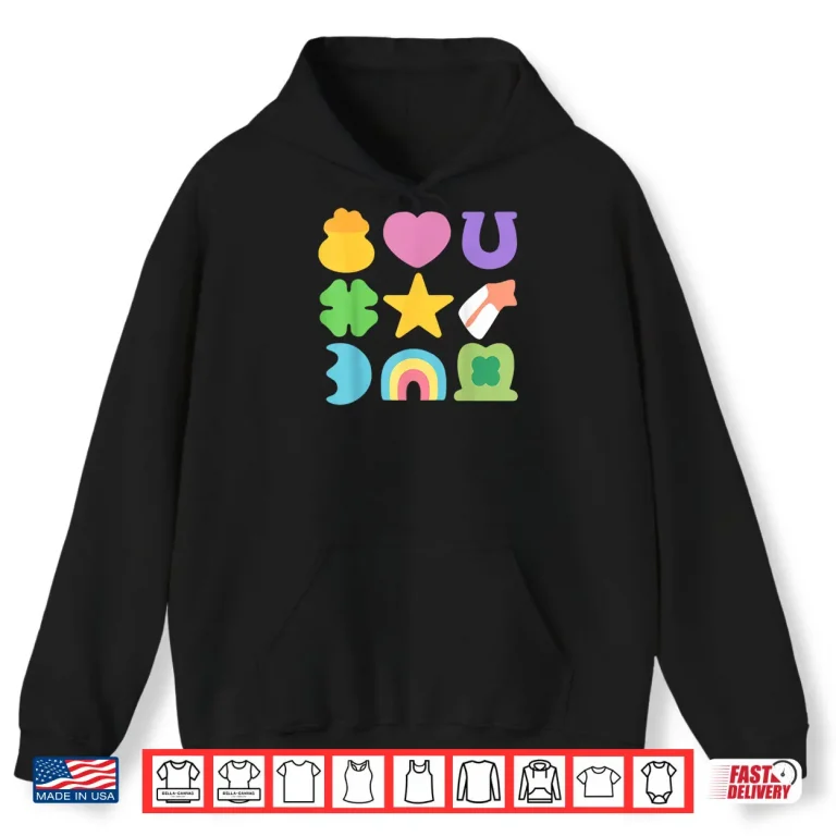 Hoodie Groovy Lucky Charm Saint Patricks Day Shamrock Shirt