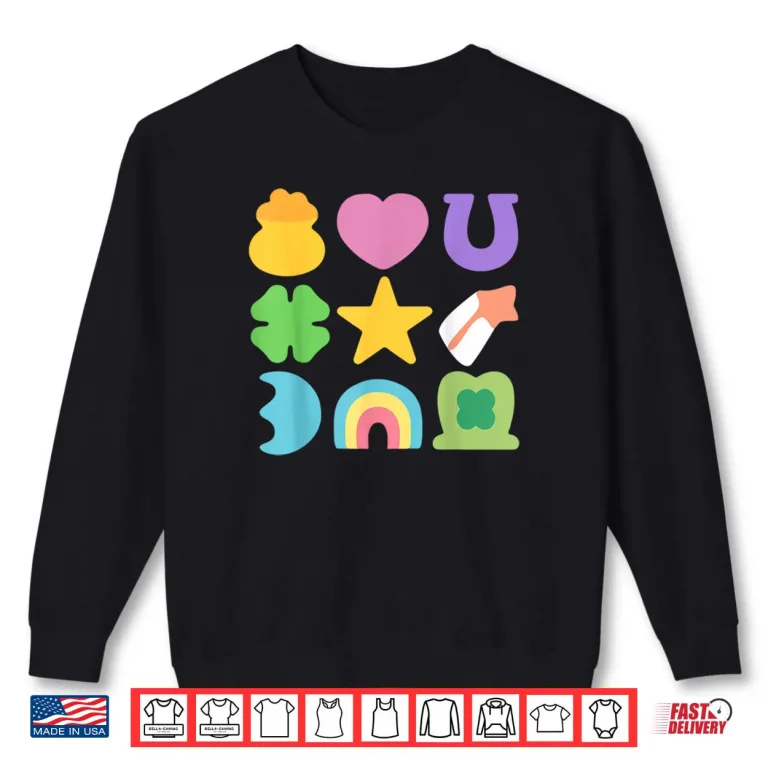 Sweatshirt Groovy Lucky Charm Saint Patricks Day Shamrock Shirt