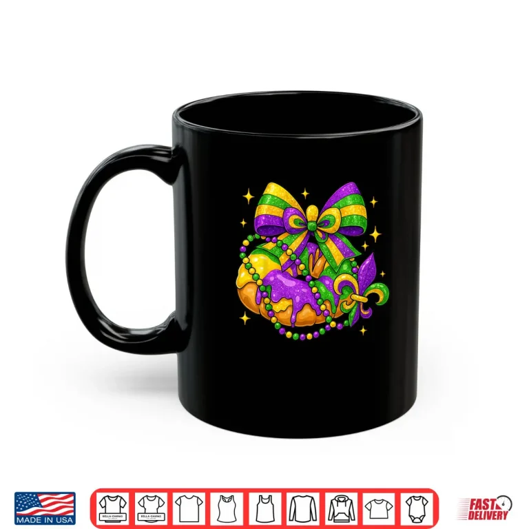 King Cake Season Coquette Bow Fleur De Lis Mardi Gras Shirt 3 Mug King Cake Season Coquette Bow Fleur De Lis Mardi Gras Shirt