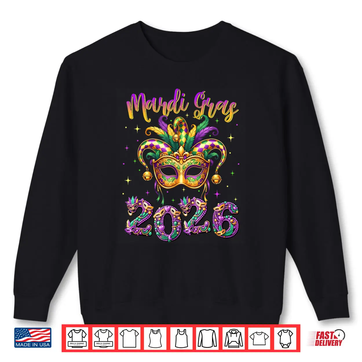 Happy Mardi Gras Carnival 2026 Jester Hat Shirt Happy Mardi Gras Carnival 2026 Jester Hat Shirt